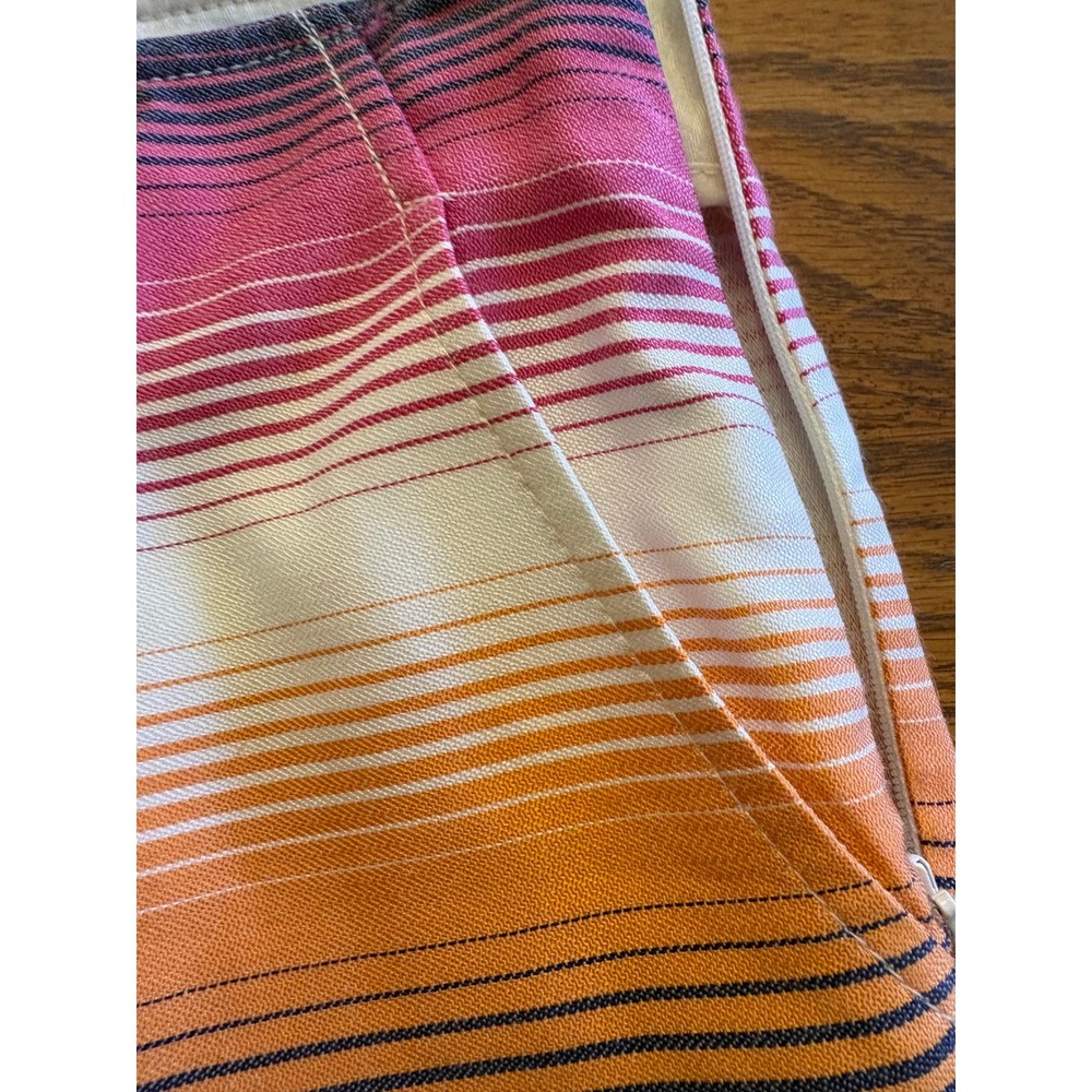 Trina Turk Women Pink Orange Striped Wide Leg Trousers Size 4 Boho Y2K Coastal - Picture 5 of 10